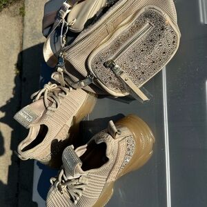 Beige Sneakers and Crossbody Bag Set! ! New never worn 90.00